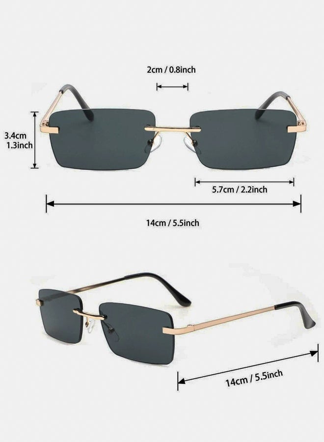 korico Vega Orange Rimless Square Sunglasses - Image 2